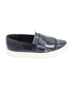 Non Toxic Construction Vince Conventry Kiltie Fringe Slip-On Sneakers in Black Leather