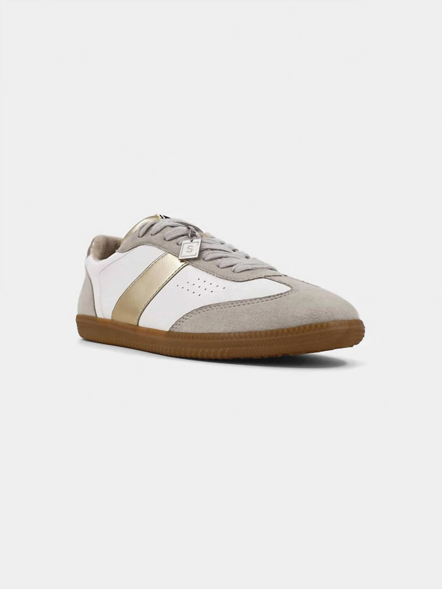 Women's Sydney Sneaker In Gold Collapsible Heel Modern Casual