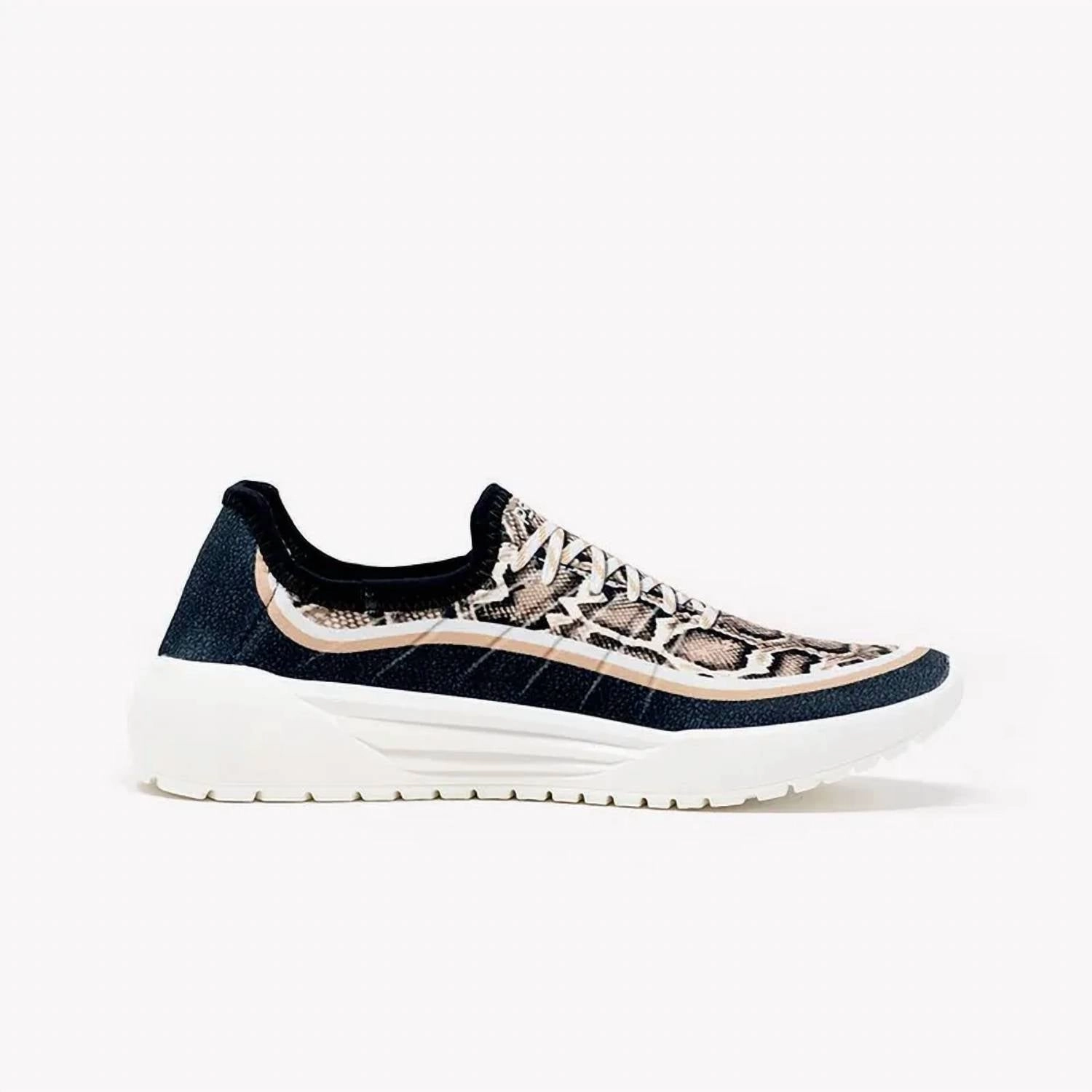 Women Racer Shoes In Natural Snake Woven Upper Technology