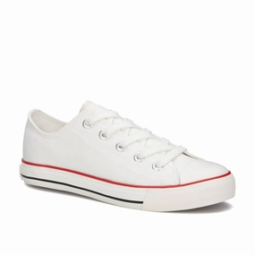 Women's Classic Canvas Sneakers In White Smooth Form Steady walk