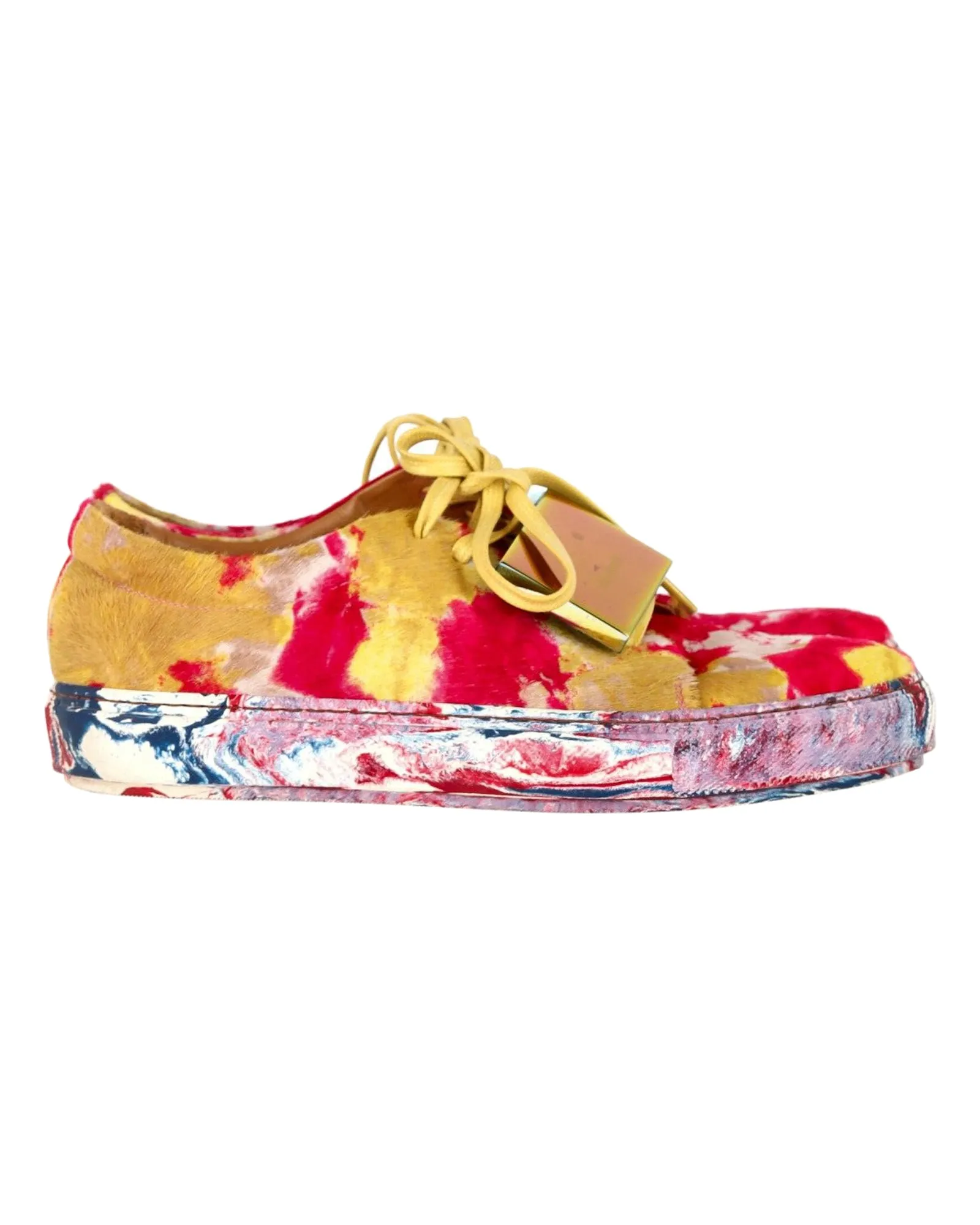 Acne Studios Adriana Printed Sneakers in Multicolor Pony Hair Responsive Look