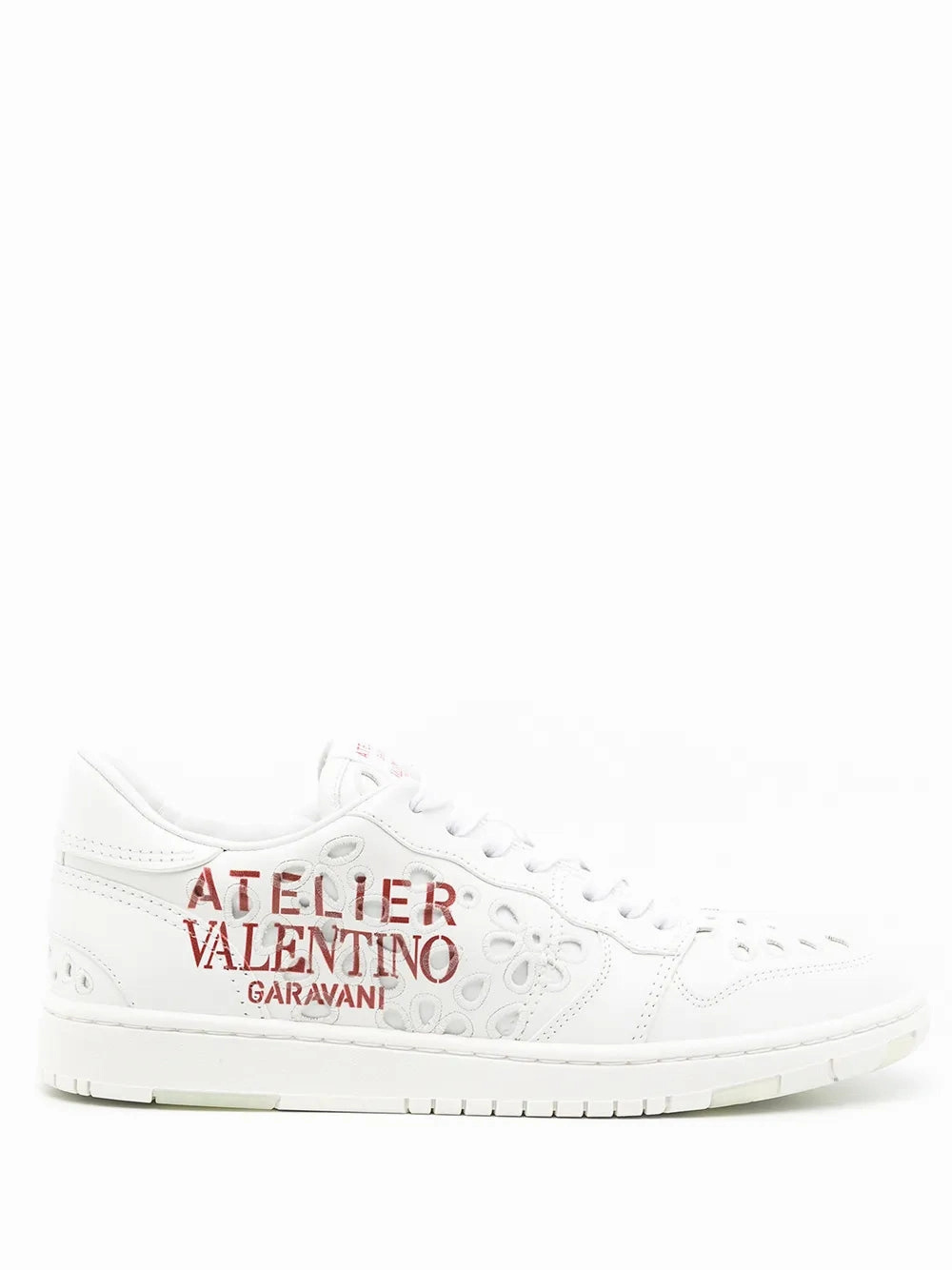 Valentino Garavani Leather Graphic Print Sneakers Wear   Resistant Durable Bottom