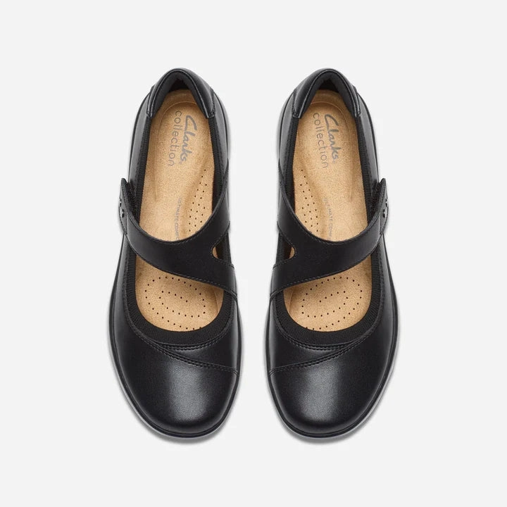 Clarks Women's Kaetlyn Jane Mary Jane in Black Go Style Dog Jog