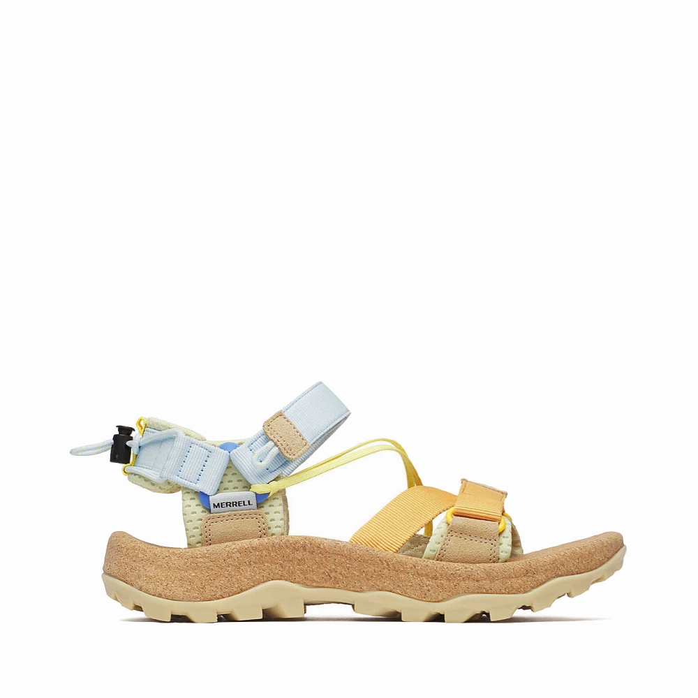 Merrell Women's Speed Fusion Sport RMX Sandal in Ice Blue/Hoodoo Heat Step padded lining