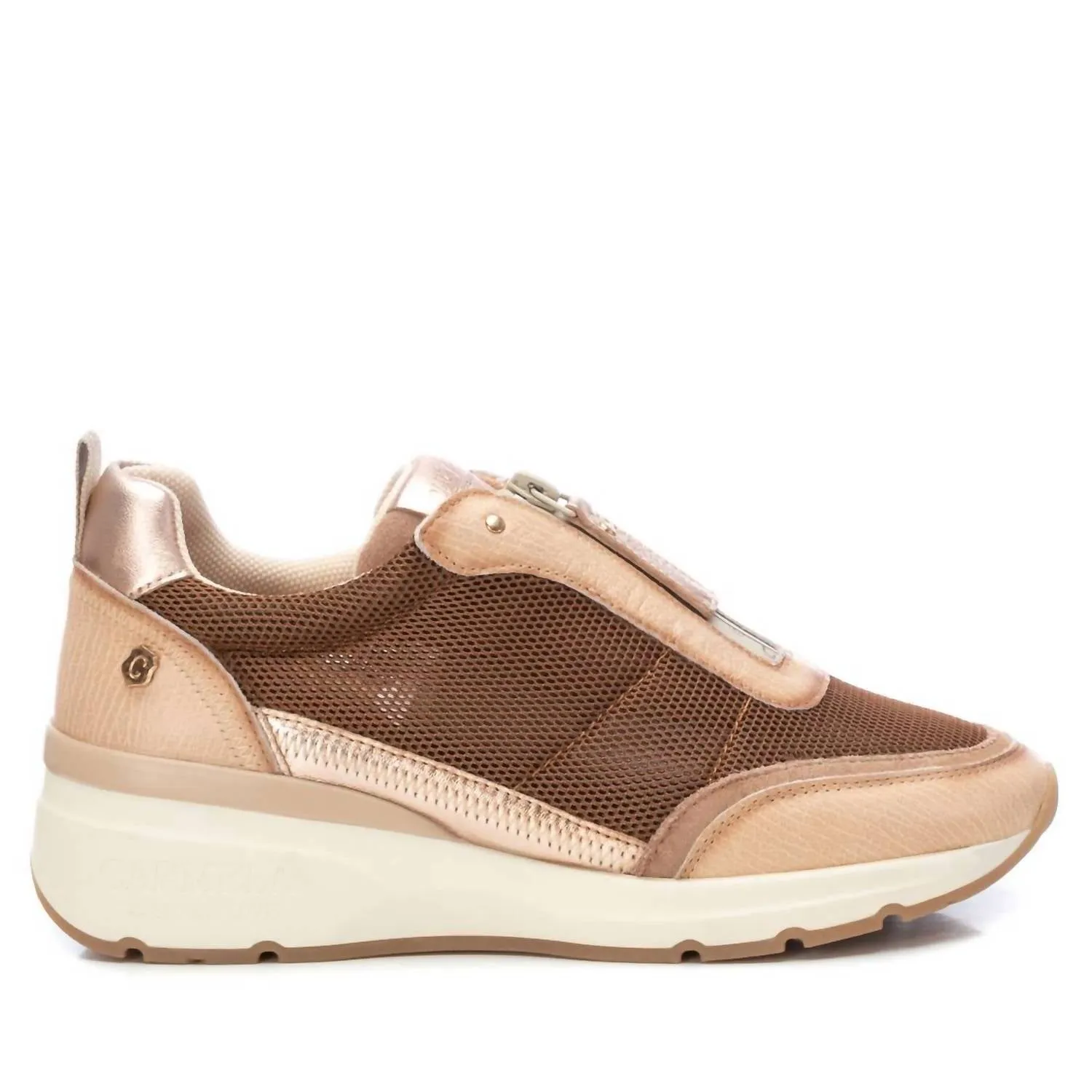 WaterResistant Adaptive Response Women's Leather Trainers Sneakers In Beige