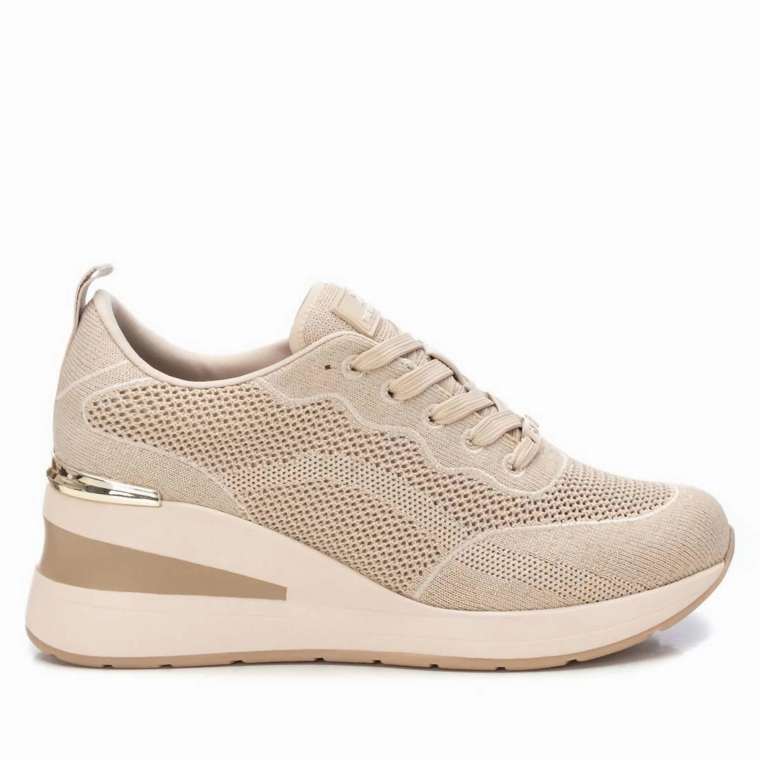 Heel Counter Structure Sneaker Display Women's Trainer Sneakers In Beige