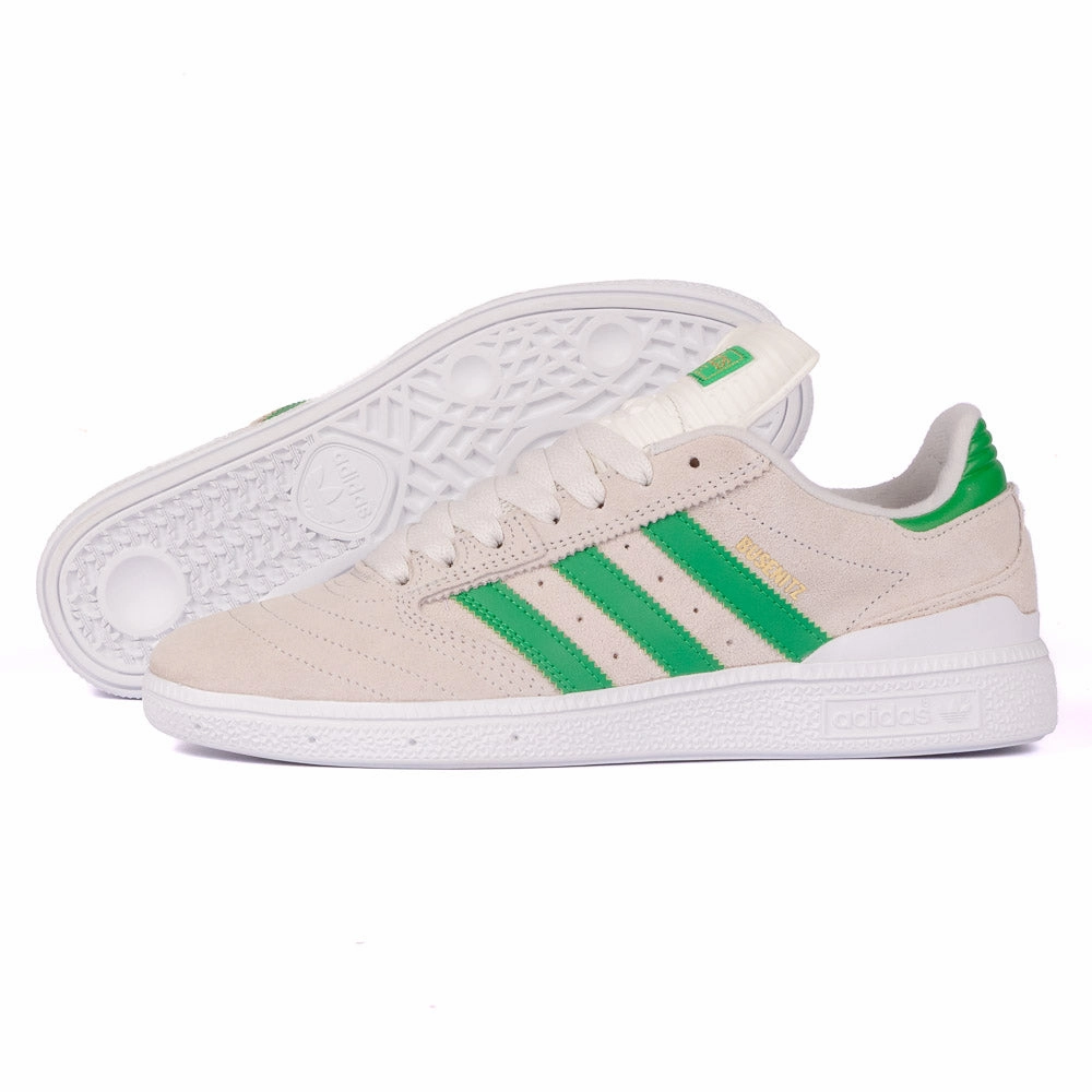 Adidas - Busenitz Pro (Crystal White/Crystal White/Gold Metallic) jogging in park