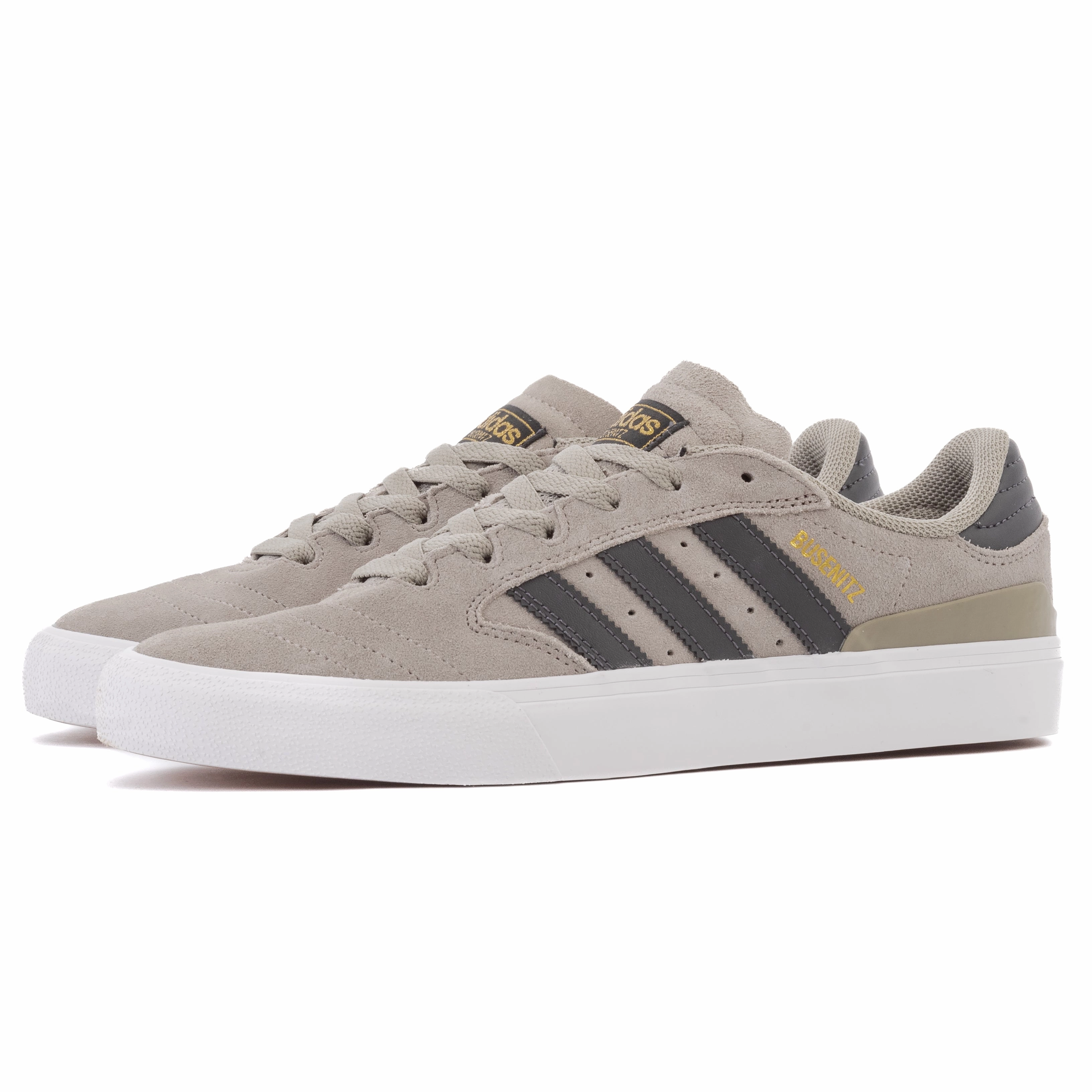 Adidas - Busenitz Vulc II (Silver Pebble/Carbon/Gold Metallic) Anatomical Footbed Design