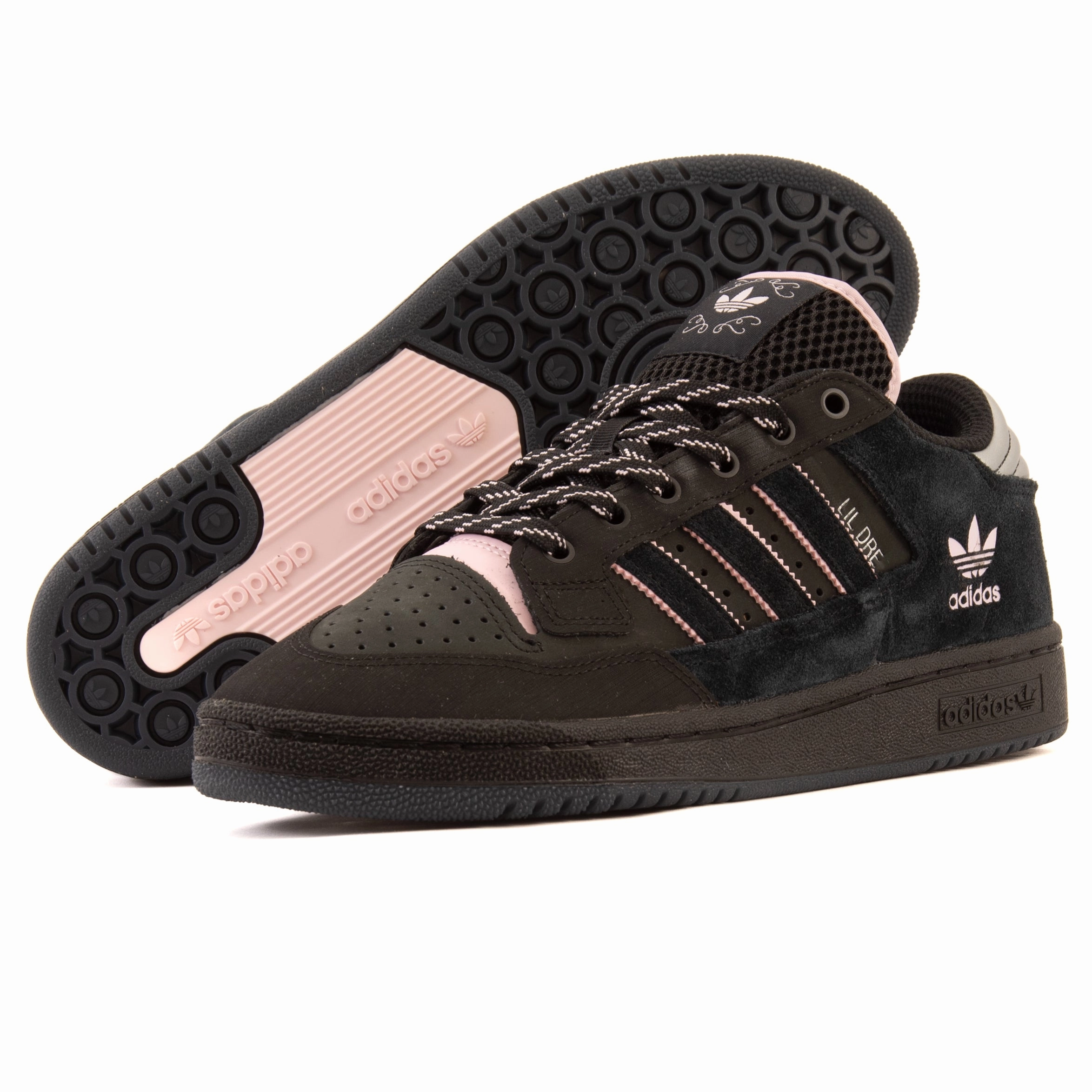 Adidas - Centennial 85 Low ADV X Lil Dre (Core Black/Clear Pink/Core Black) Foam Pillar Suspension Ventilated Airflow Channels