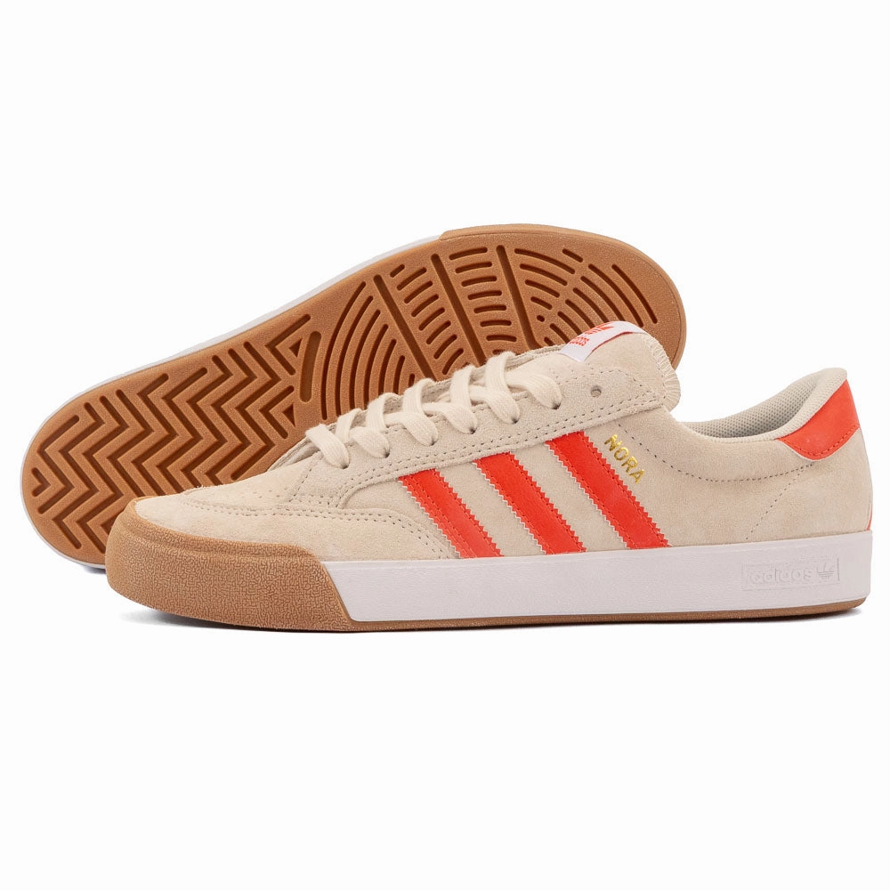 Adidas - Nora (Wonder White / Orange / Gum) Comfort Tongue