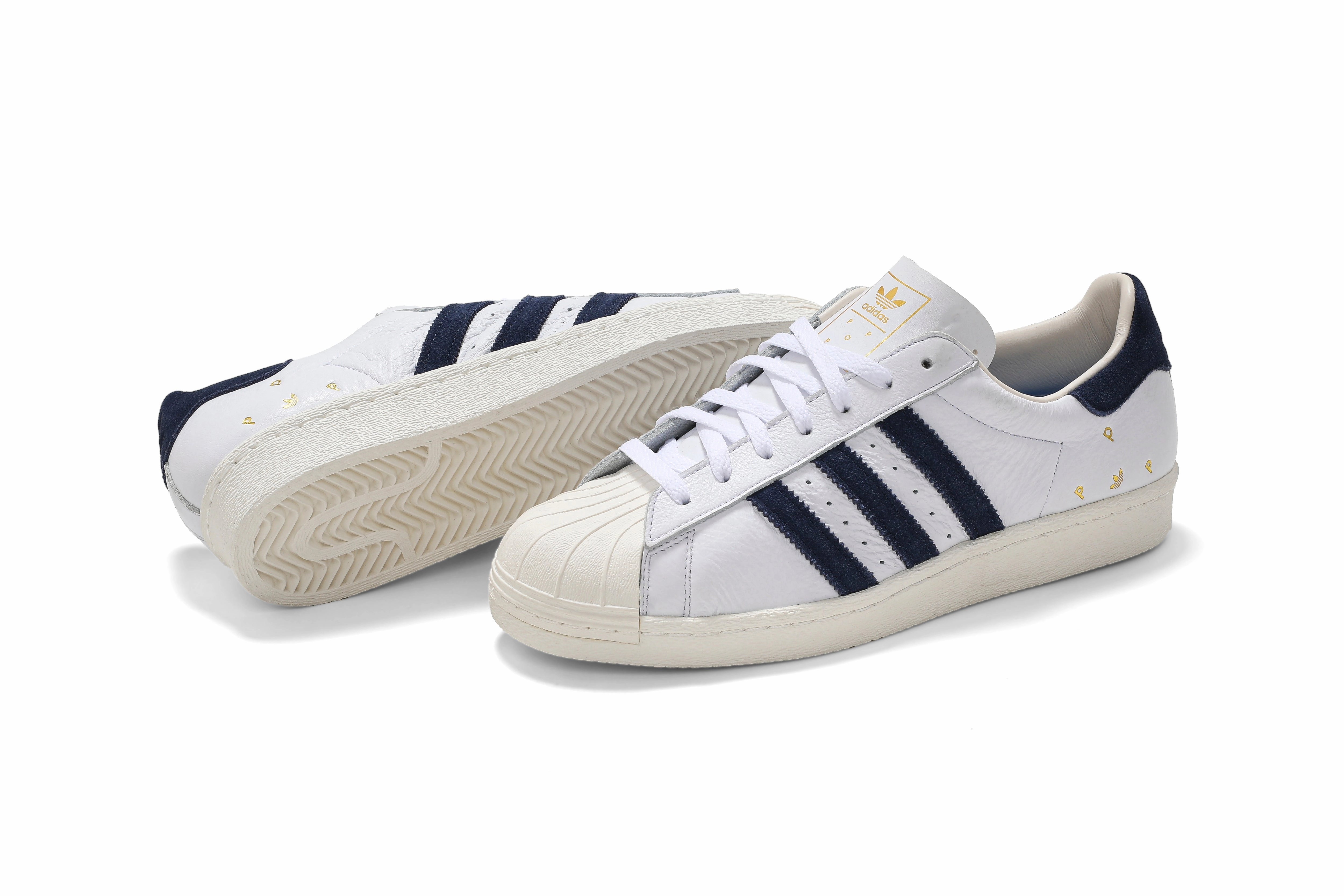 Adidas - Pop Trading Co Superstar ADV (FTW White/Collegiate Navy/FTW White) Reliable polyurethane sole shoes
