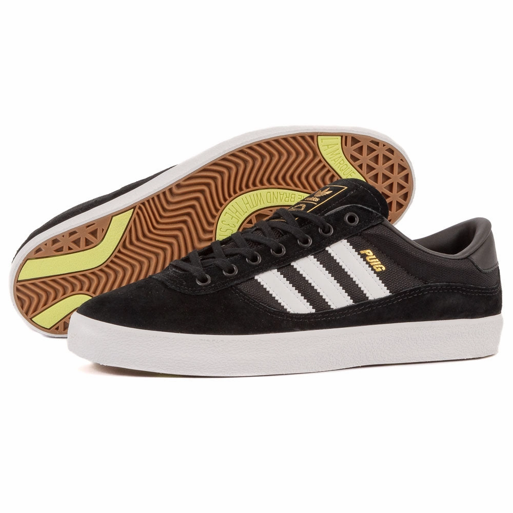 Foot Shaped Toe Box Adidas - Puig Indoor (Black/White/Lime)
