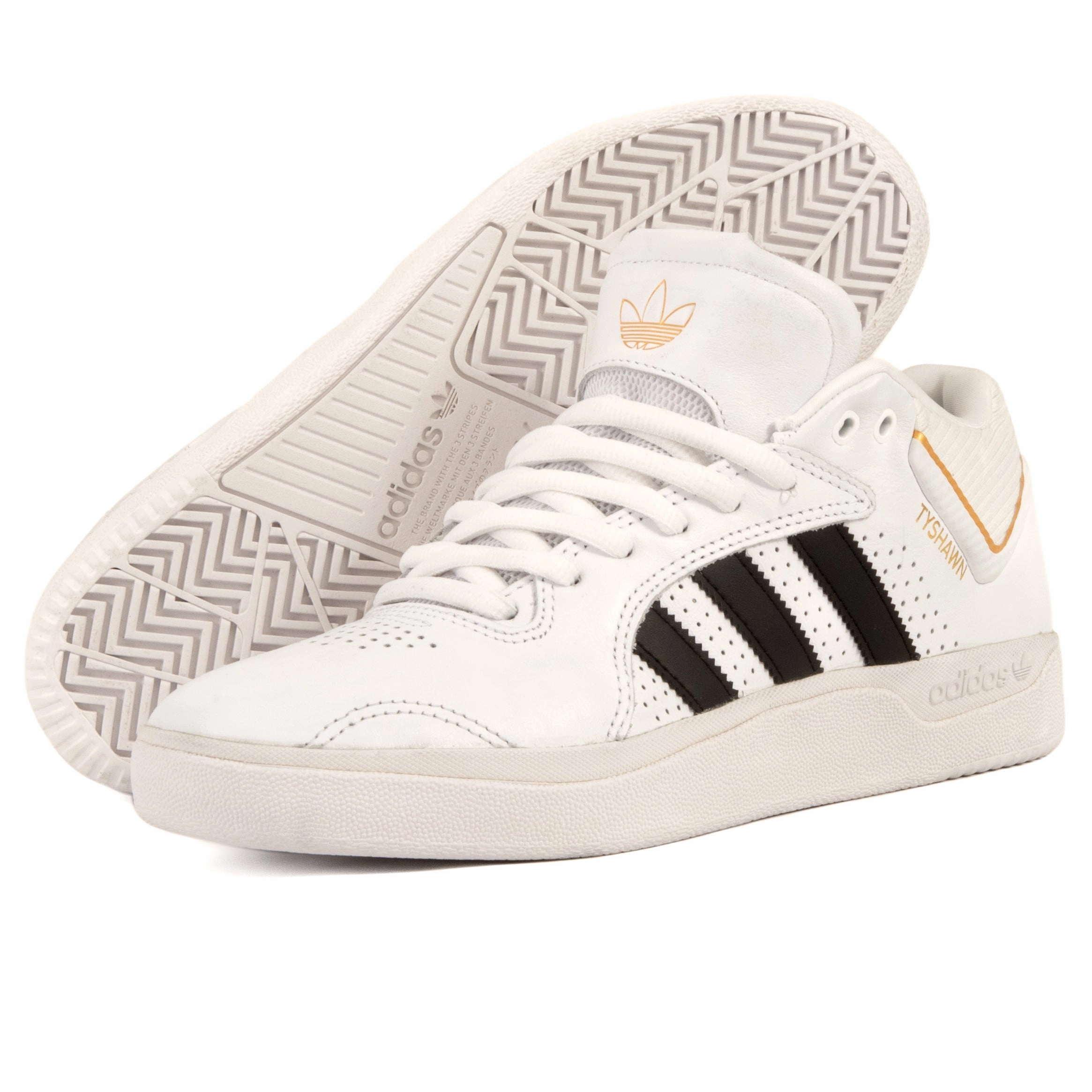easy - to - take - off shoes Orthotic Support Design Adidas - Tyshawn (White/Black/Gold)