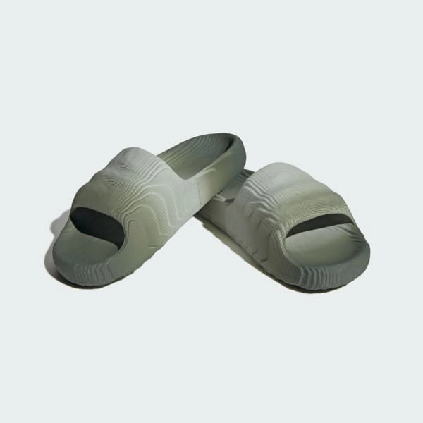high - end running shoes Adidas Men's Adilette 22 Slides - Wonder Silver / Silver Green / Core Black