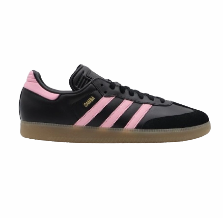 Adidas Men's Samba Inter Miami CF Messi Shoes - Black / Pink / Gum Cushioned Heel Support supination - control shoes