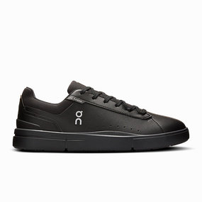 Leather Upper running with a fanny pack On Running Men's The Roger Advantage Shoes - Black / Black