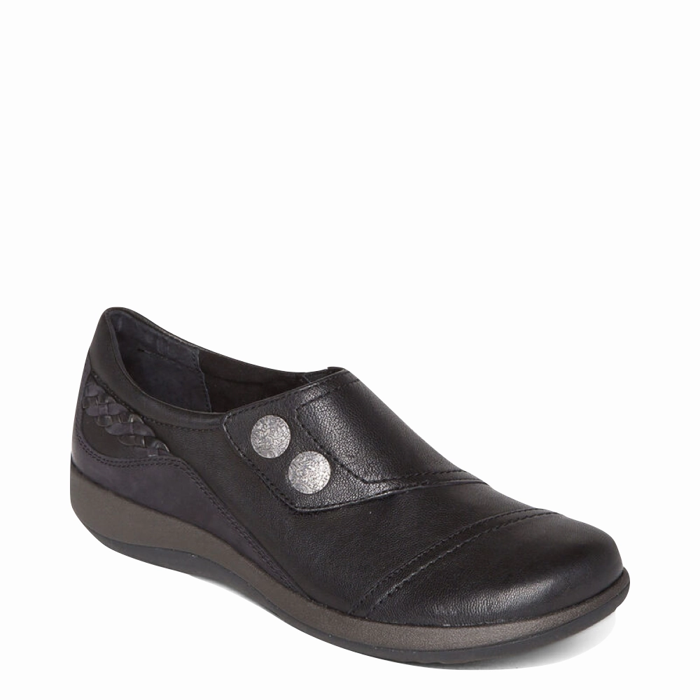 Aetrex Women's Karina Slip On in Black City Active Low Maintenance