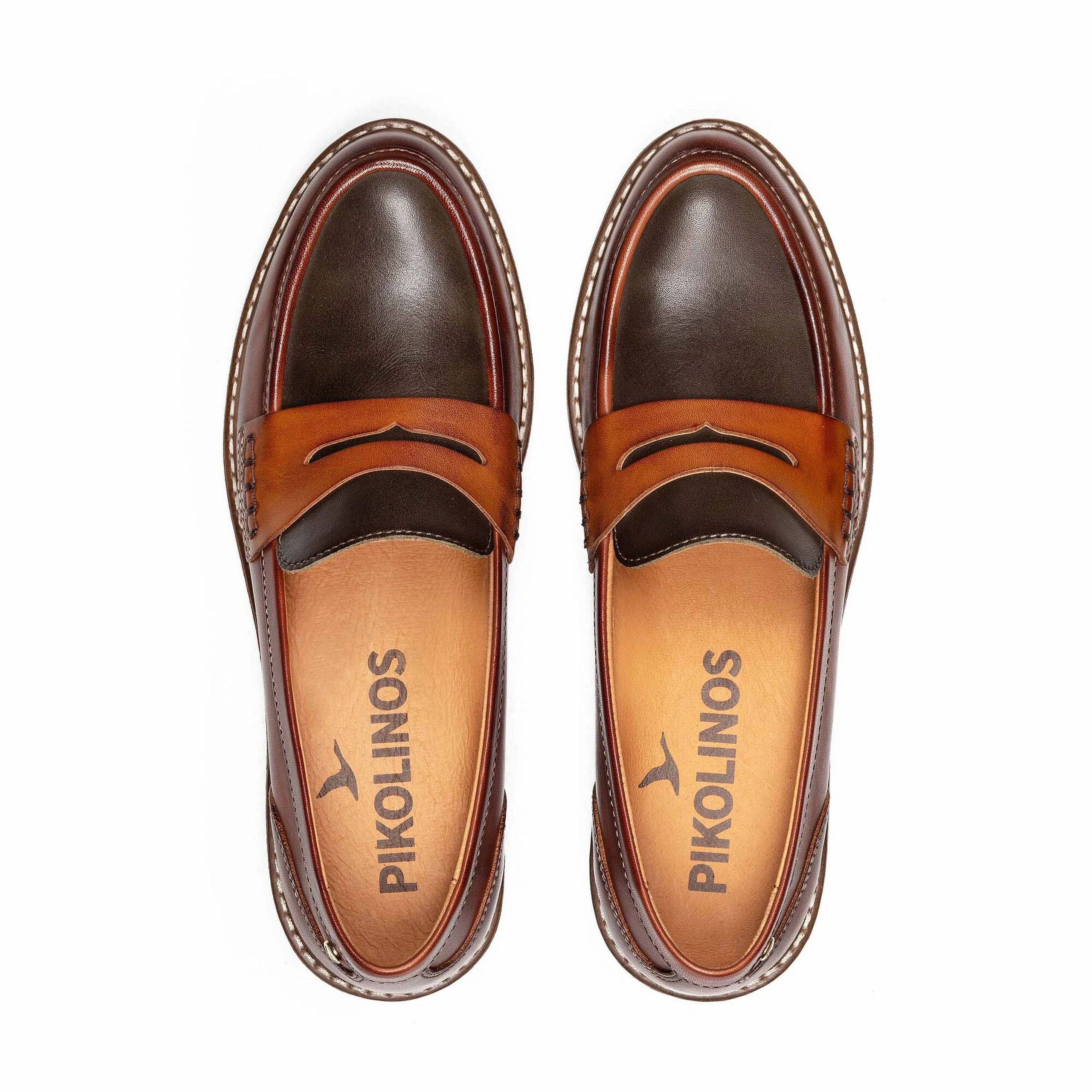 Pikolonos Women's Aldaya Loafer in Cognac buckle