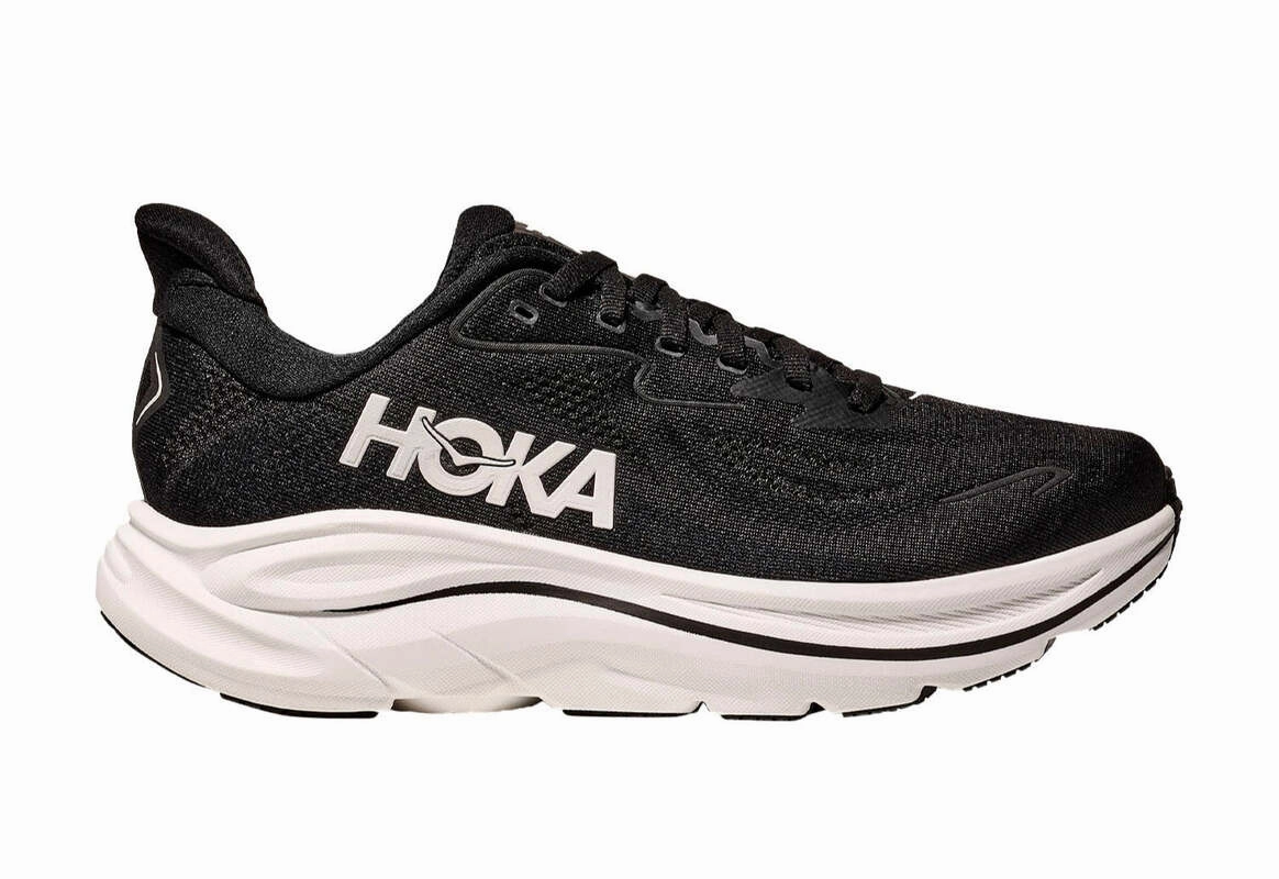 Premium Sole Ultra Responsive Midsole Hoka One One Clifton 10 Black White (Women's)