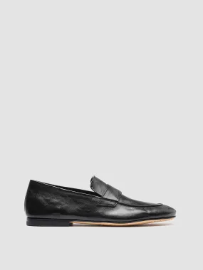 Office Friendly Polished Comfort AIRTO 001 - Black Leather Penny Loafers