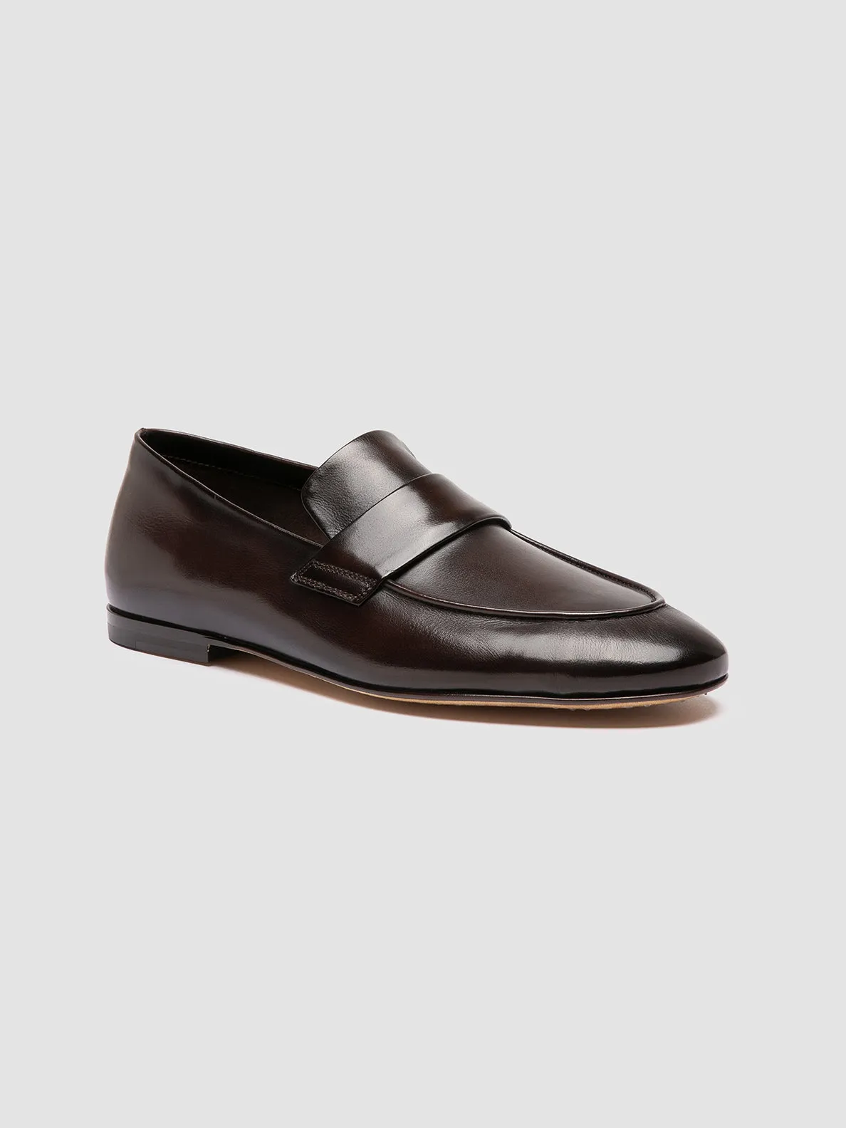 AIRTO 001 - Dark Brown Leather Penny Loafers Chic Flow