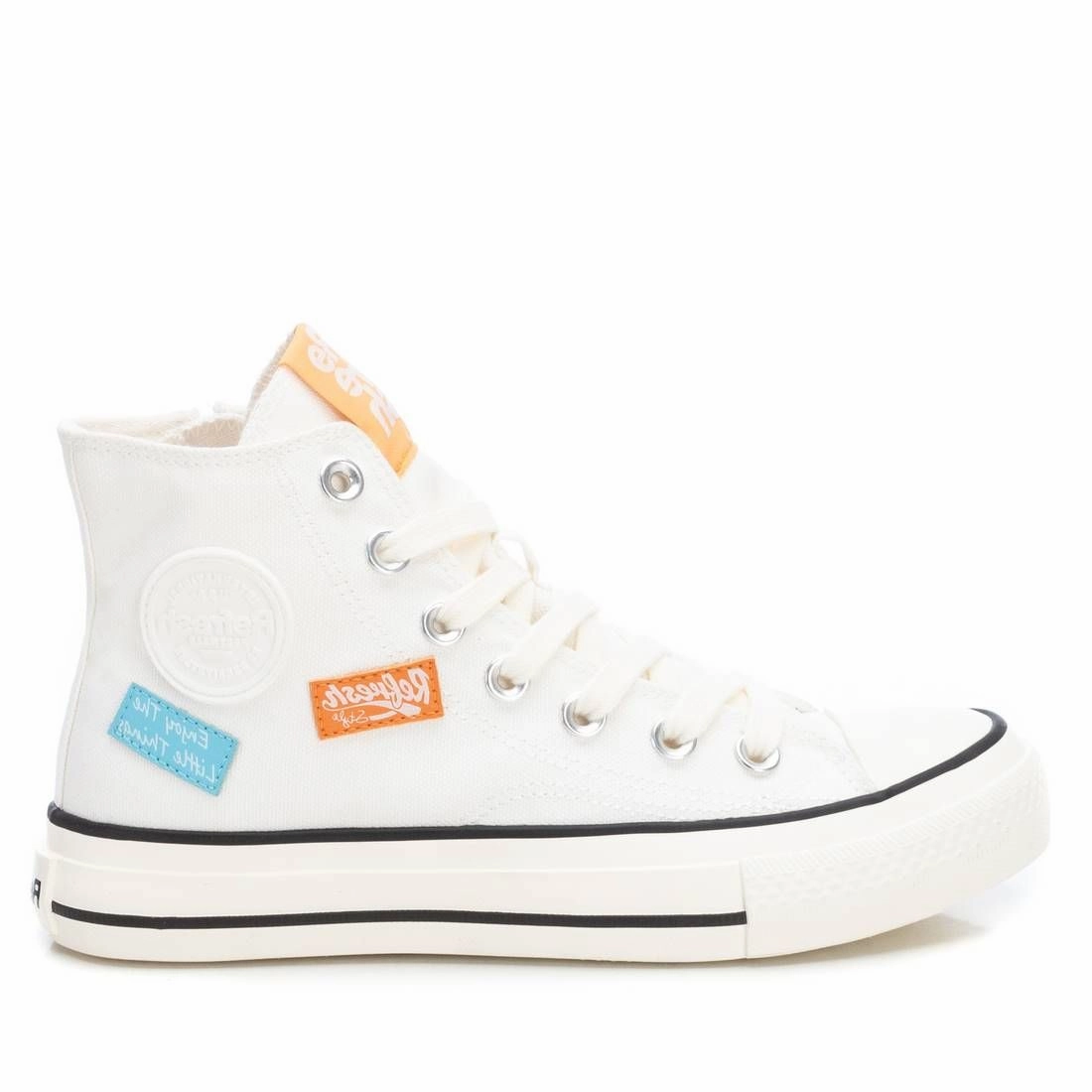 Women's Canvas High-Top Sneakers By XTI_ Low Impact Cushioning