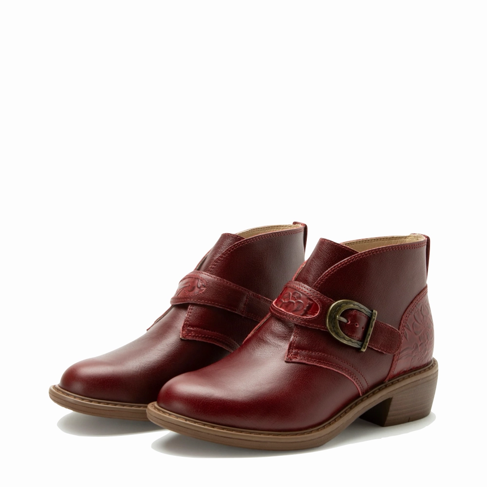 Alegria Women's Mikki Loretta Leather Heeled Boot in Red Flight Go