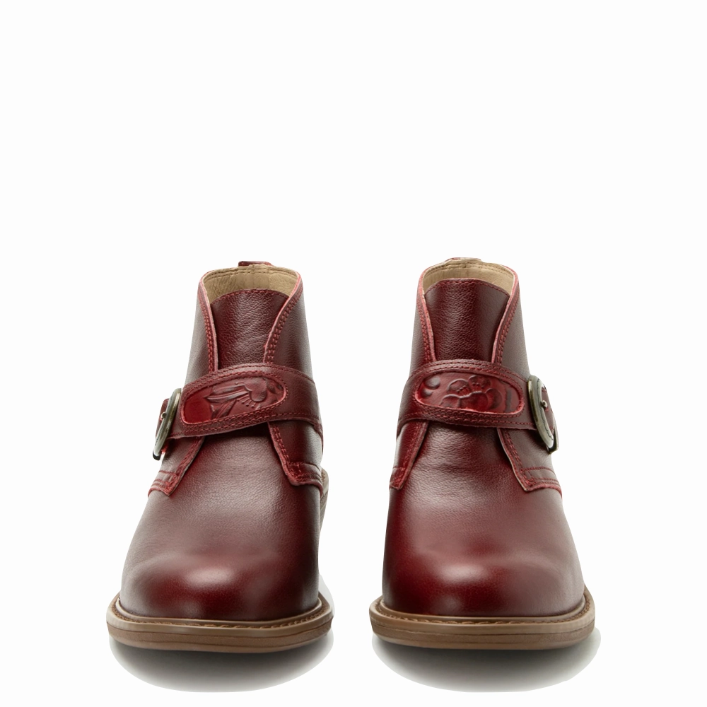 Alegria Women's Mikki Loretta Leather Heeled Boot in Red Reinforced Durable Fit