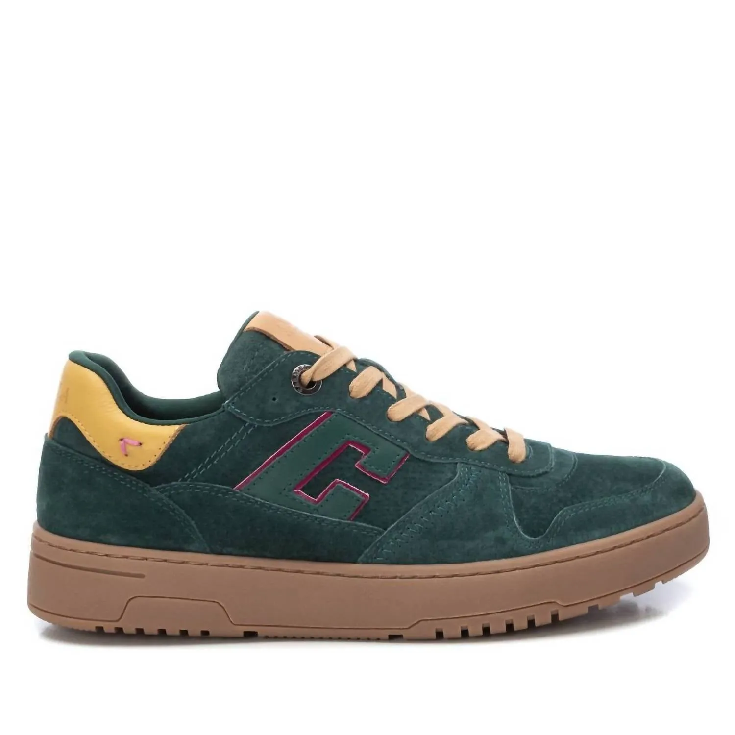 Anti Pressure Insole Easy Travel Women's Leather Sneakers In Kakhi