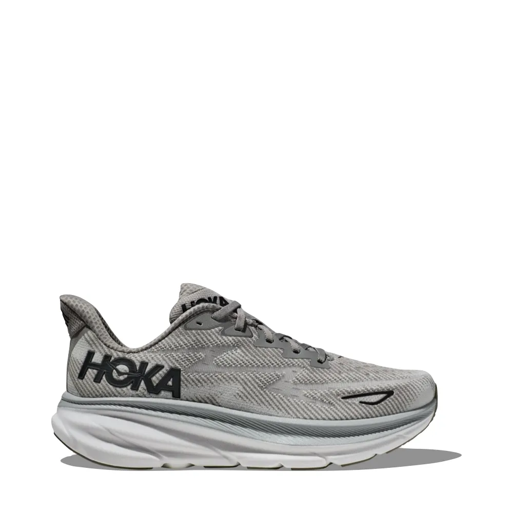 Hoka Men's Clifton 9 Sneaker in Harbor Mist/Black Detachable Insole