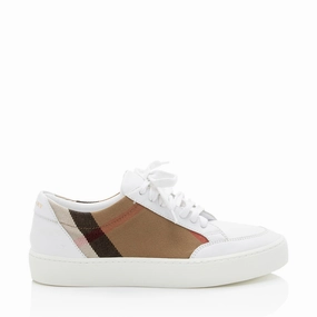 Layered Midsole Construction Travel Burberry Leather House Check Sneakers