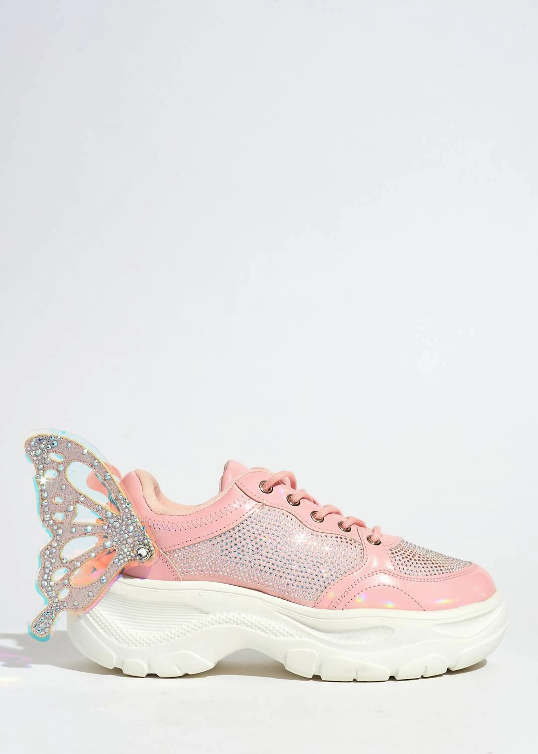 Elastic Strap Women's Aurora Trainer Shoes In Pink/white