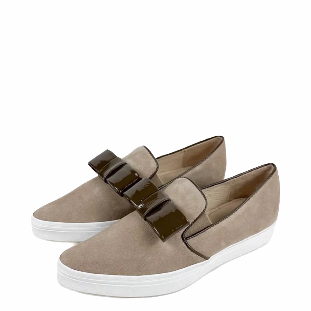 All Black Women's Tux Suede Slip On in Taupe Daily Favorite Cherry Pop