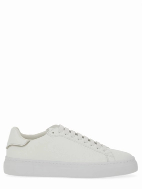 White Leather Sneakers With Classic Lace-Up Design Sneaker Inserts All-day Traction