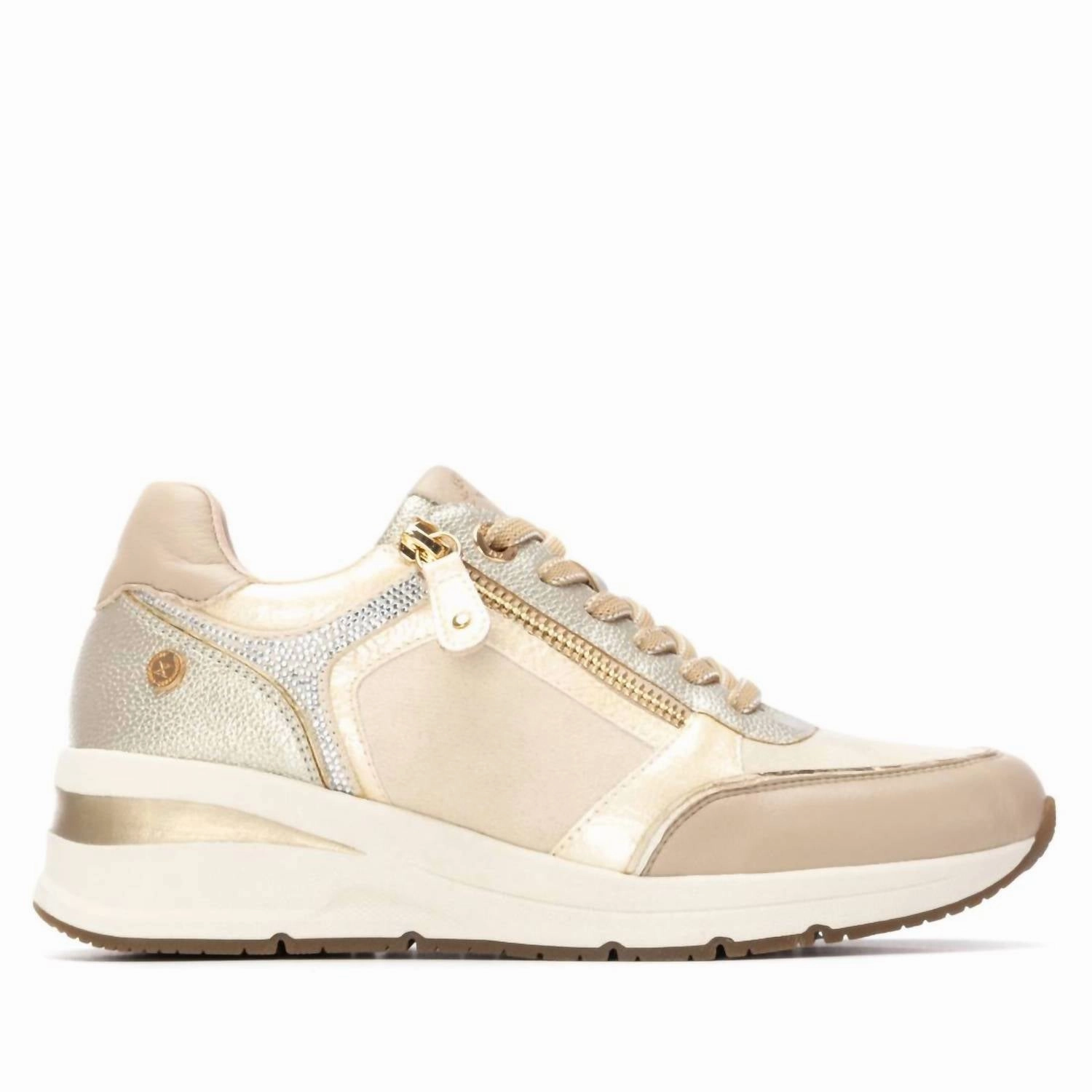 Women's 144223 Round Toe Sneakers In Beige Balanced Control