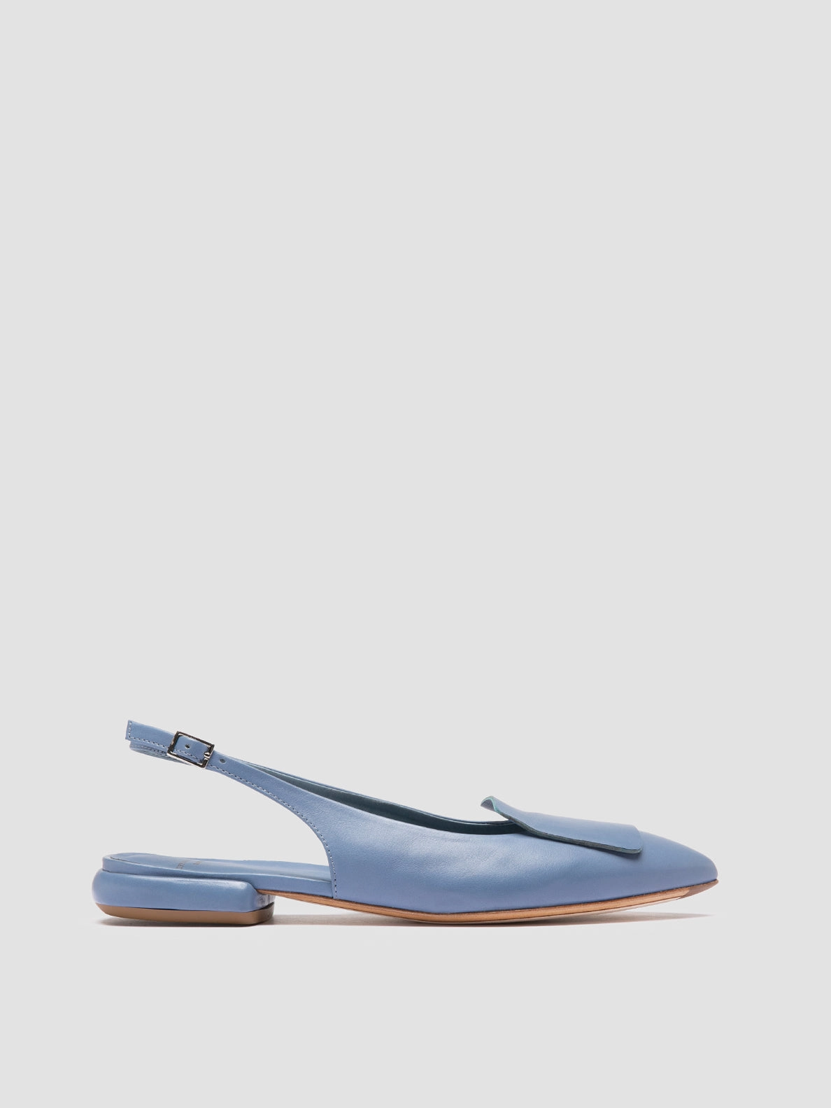 SUE 007 - Blue Leather Slingback Textured Grip Surface