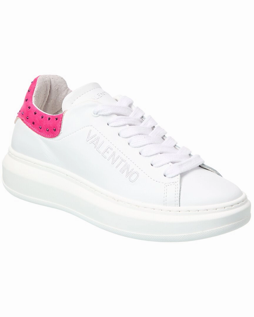 Valentino by Mario Valentino Fresia Stone Leather Sneaker Breathable mesh construction Moisture Wicking Inner Layer