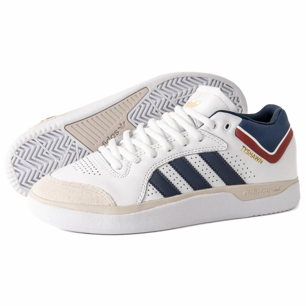 Rocker sole geometry running for balance shoes Adidas - Tyshawn (White/Navy/Grey) *SALE