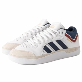 Adidas - Tyshawn (White/Navy/Grey) *SALE mid - top supportiveness Leather Luxury