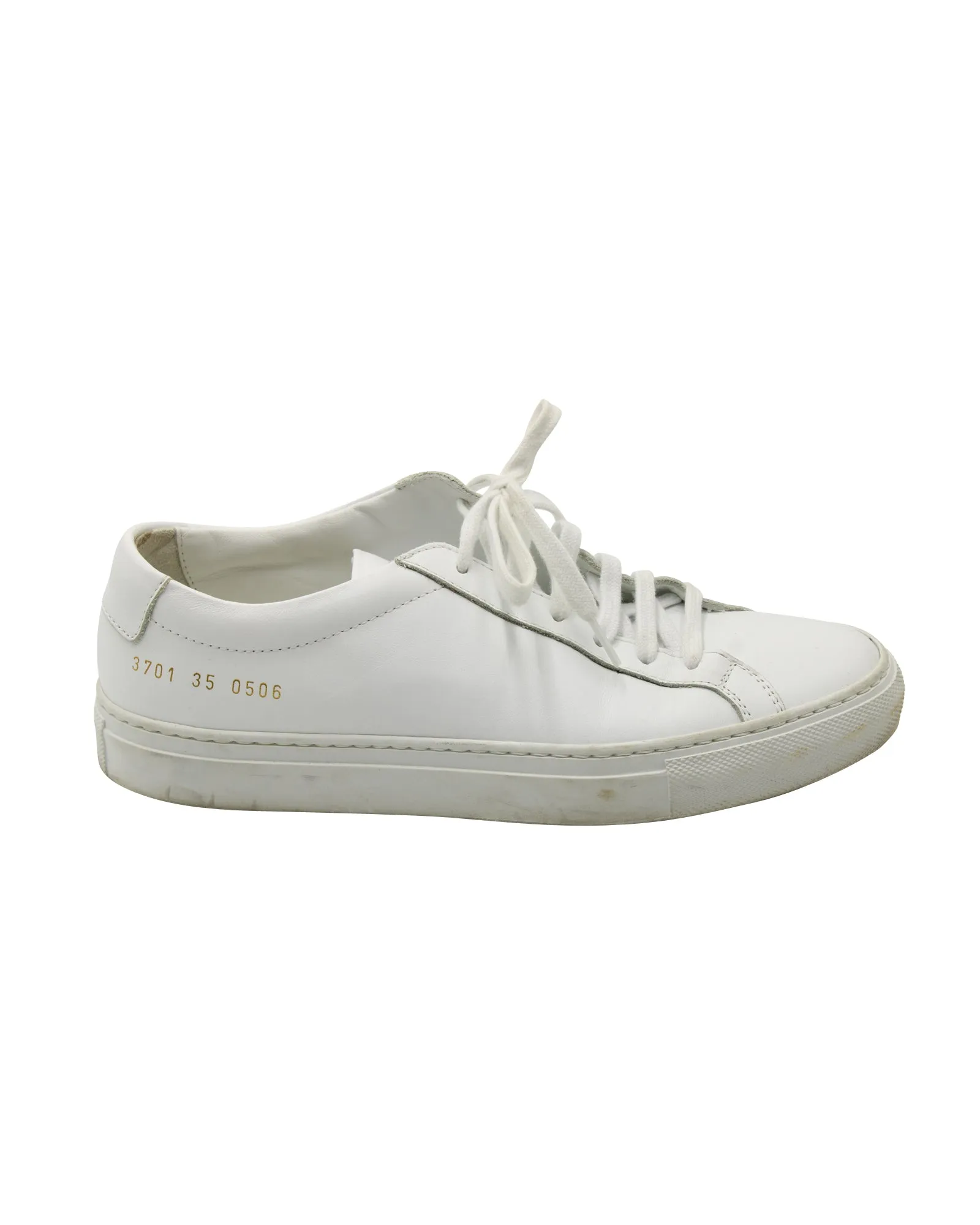 Dynamic Sole Good Support Common Projects Achilles Lace-Up Sneakers in White Leather
