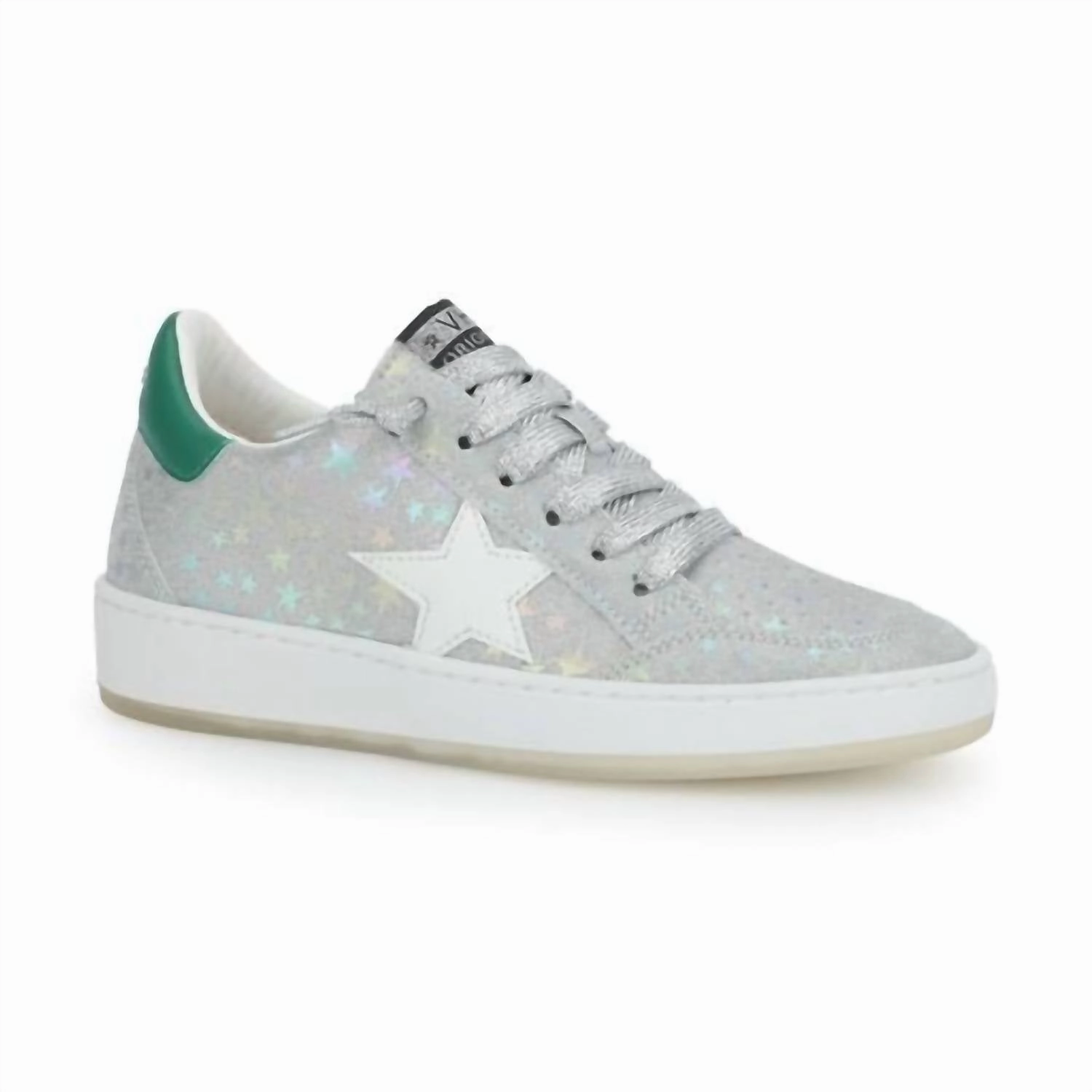 Flat Surface Women's Denisse Sneaker In Silver/stars