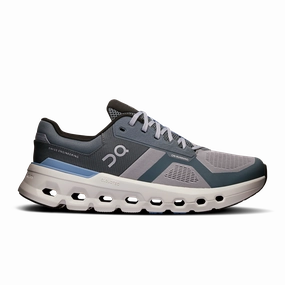 aerobic dancers' shoes treadmill shoes On Running Men's Cloudrunner 2 Shoes - Alloy / Chambray