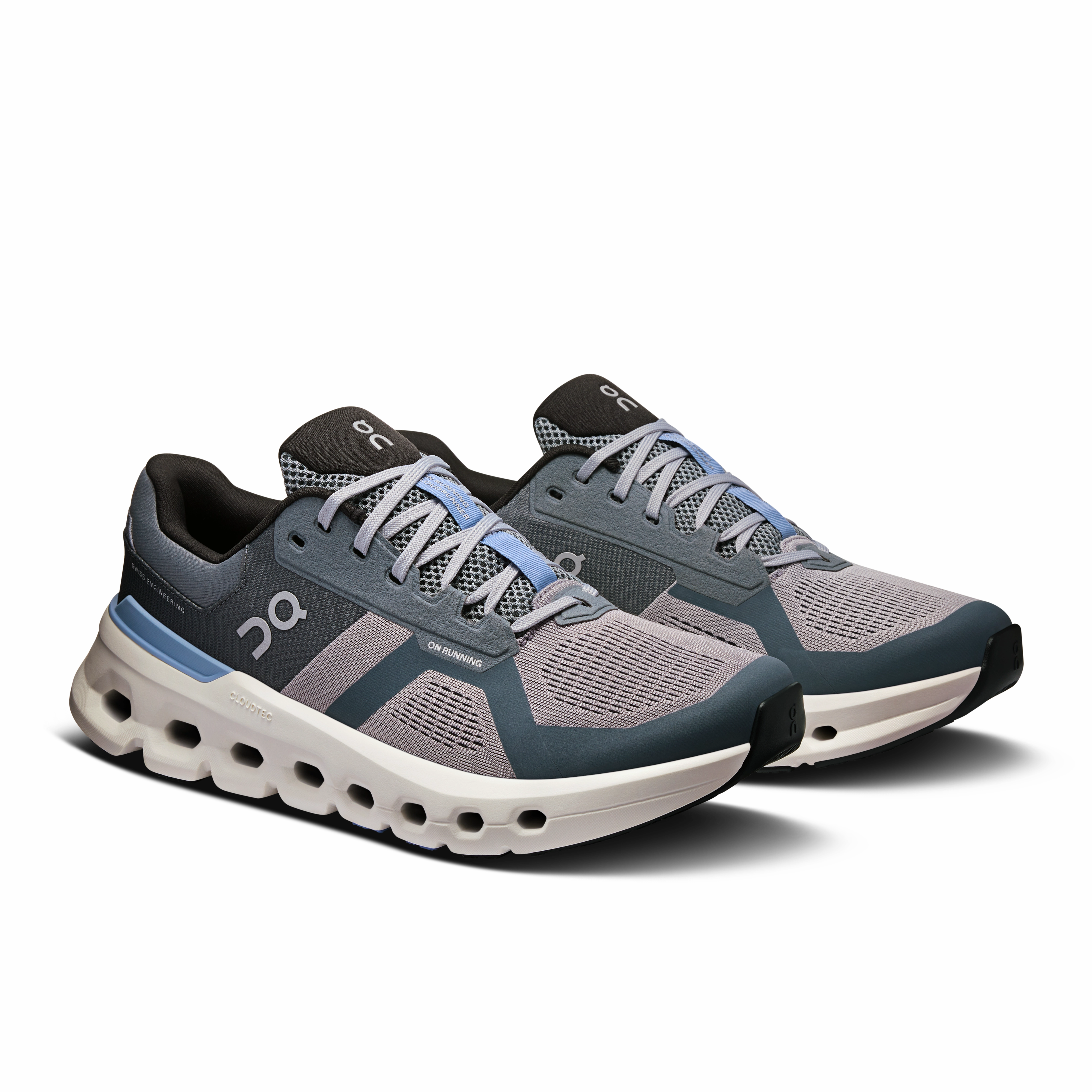 Responsive Ride Experience Running   Specific On Running Men's Cloudrunner 2 Shoes - Alloy / Chambray
