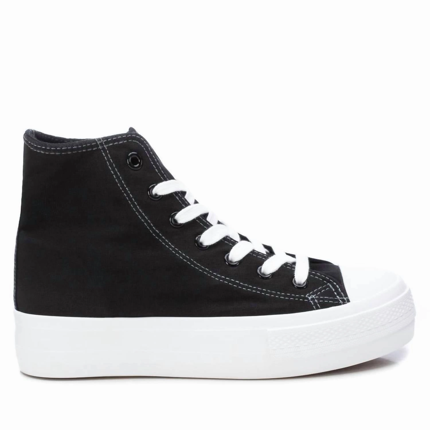 Core Support Women's Canvas High-Top Sneakers In Black
