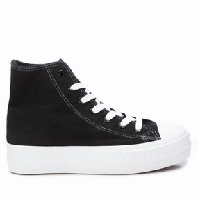 Core Support Women's Canvas High-Top Sneakers In Black
