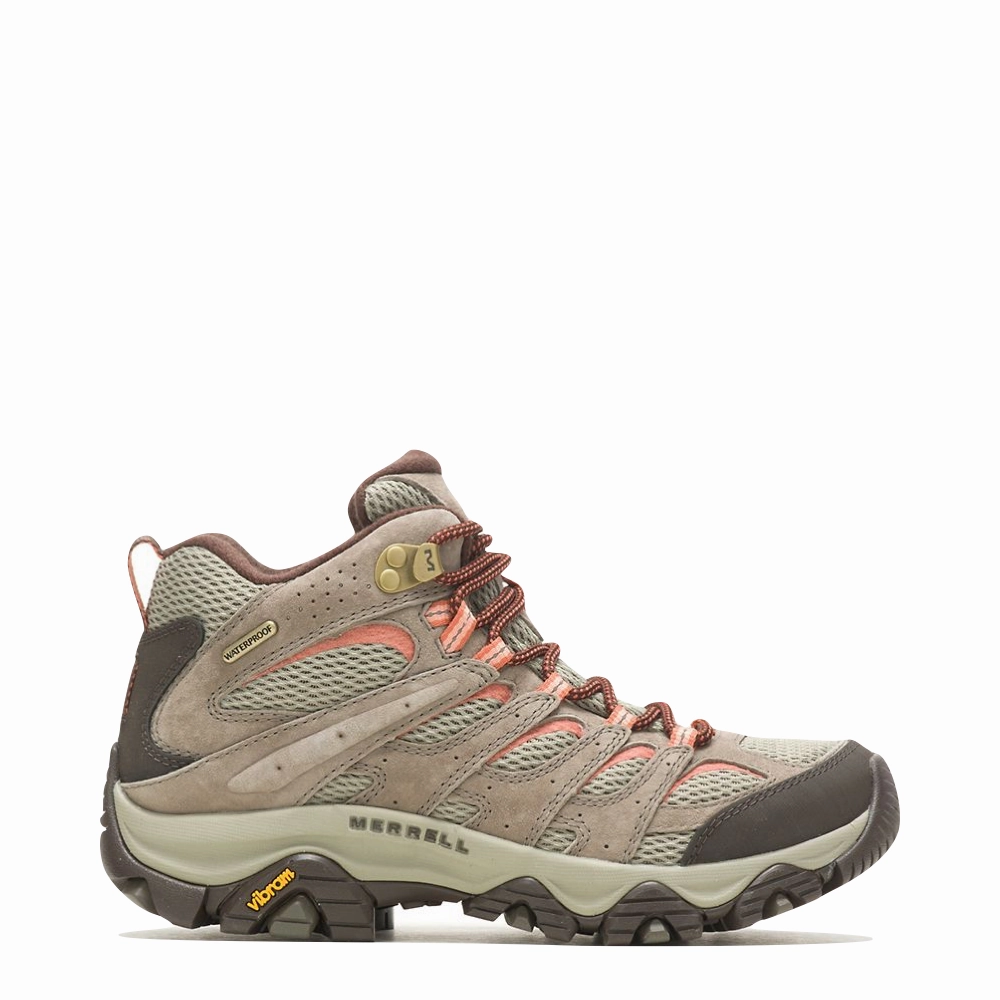 Simple Vibe TPR Sole Merrell Women's Moab 3 Mid Waterproof Hiking Boots in Bungee Cord Tan