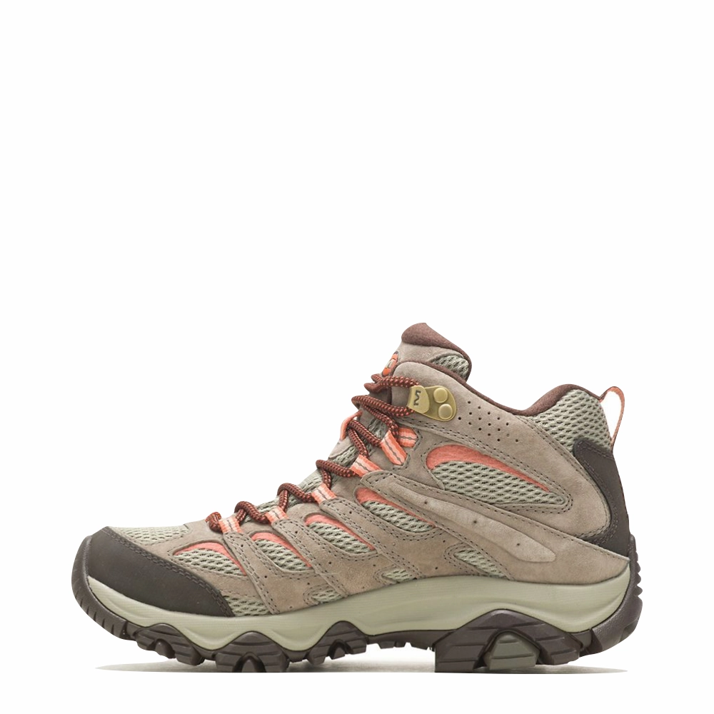 Merrell Women's Moab 3 Mid Waterproof Hiking Boots in Bungee Cord Tan Fast Comfort