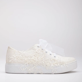 Elise Lace Bridal Sneakers Luxurious design Playground Ready