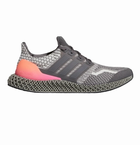 Hilly Running Micro Adjustment Lacing System Adidas Ultra 4D 5.0 Shoes - Grey Five / Grey Three