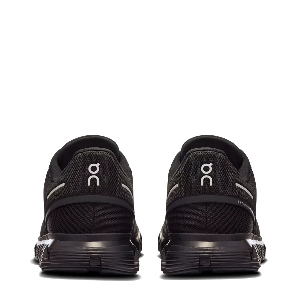 On Men's Cloud 6 Sneaker in Black/Black Comfy Interior Extended Wear Comfort